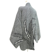 Load image into Gallery viewer, Haori Jacket Vintage(1950-1980) Black Full Shibori Botanical Silk #10952F2
