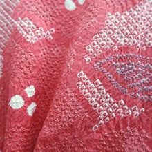 Load image into Gallery viewer, Haori Jacket Vintage(1950-1980) Reddish Pink Full Shibori Flower Silk #10215E2
