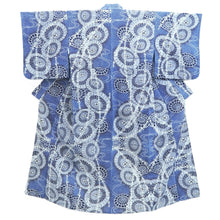 Load image into Gallery viewer, Yukata Vintage(1950-1980) Blue White Bangasa Cotton #11097B1
