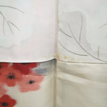 Load image into Gallery viewer, Haori Jacket Vintage(1920-1950) Cream white Meisen Plum blossom Branch Silk #11051A3
