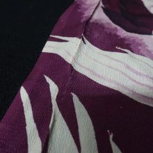 Load image into Gallery viewer, KK1456A1 Silk Kimono Fabric Vintage(Pre-1920) Crane Birds Purple 39.8x13.0in(101x33cm)
