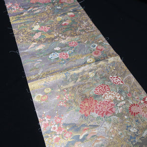 BB10054AD Silk Obi Fabric Flower Gold 51.6x11.0in(131x28cm)