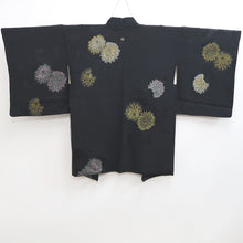 Load image into Gallery viewer, Haori Jacket Vintage(1950-1980) Black Gold Silver Chrysanthemum Silk #9863B2
