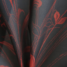 Load image into Gallery viewer, Haori Jacket Vintage(1950-1980) Black Burgundy Sheer Botanical Silk #10912E5
