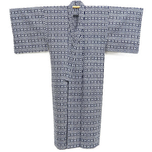 Men's Yukata Navy White Geometric patterns Cotton #10361F3