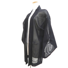 Load image into Gallery viewer, Haori Jacket Vintage(1950-1980) Black Sheer Botanical Silk #10973F3

