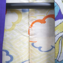 Load image into Gallery viewer, Haori Jacket Vintage(1920-1950) Blueish Purple Meisen Floral pattern Silk #11032A2
