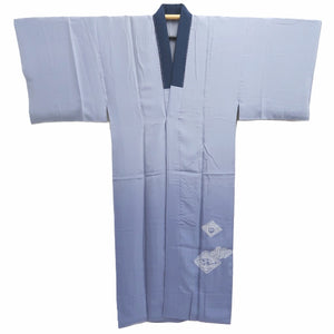 Men's Juban Blueish Gray Landscape Silk #10447A4