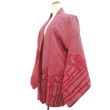 Load image into Gallery viewer, Haori Jacket Red Full Shibori Bamboo Silk #10712D2

