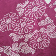 Load image into Gallery viewer, Haori Jacket Vintage(1950-1980) Magenta Shibori Floral pattern Silk #11012A1
