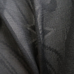 Haori Jacket Vintage(1950-1980) Black See-Through Flower Ryusui Silk #10230E2