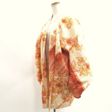 Load image into Gallery viewer, Haori Jacket Vintage(1950-1980) Pale Orange Vermillion Shibori Flower Silk #10021C4
