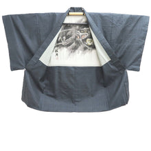 Load image into Gallery viewer, Men&#39;s Haori Vintage(1950-1980) Dark Blue Black Dragon Silk #10411A2
