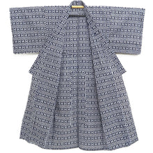 Load image into Gallery viewer, Men&#39;s Yukata Navy White Geometric patterns Cotton #10361F3
