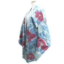 Load image into Gallery viewer, Haori Jacket Vintage(1920-1950) Light Gray Light Blue Meisen Silk #11002F5

