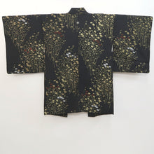 Load image into Gallery viewer, Haori Jacket Vintage(1950-1980) Black Gold Flower Silk #10005C3
