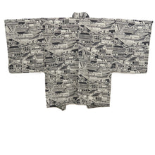 Load image into Gallery viewer, Haori Jacket Black Old town Geisha Silk #10691D1
