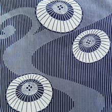 Load image into Gallery viewer, Yukata Vintage(1950-1980) Navy White Bangasa Umbrella Cotton #10756D3
