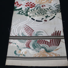 Load image into Gallery viewer, BB10034AC Silk Obi Fabric Vintage(1920-1950) Phoenix Red Green 74.4x11.4in(189x29cm)
