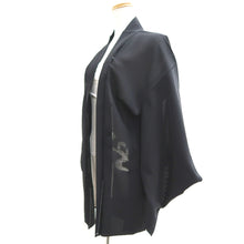 Load image into Gallery viewer, Haori Jacket Black Sheer Maple Leaf Wave Silk #10913E5
