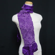 Load image into Gallery viewer, Silk Japanese Obiage Shibori Purple 52.0x6.3in(132x16cm) A#10057
