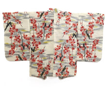 Load image into Gallery viewer, Haori Jacket Vintage(1920-1950) Cream white Meisen Plum blossom Branch Silk #11051A3
