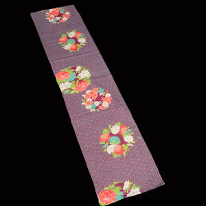 KK1467A1 Silk Kimono Fabric Vintage(1920-1950) Sayagata Dark Purple 50.8x11.4in(129x29cm)