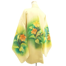 Load image into Gallery viewer, Haori Jacket Light Yellow Floral pattern Silk #10943F1
