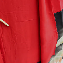 Load image into Gallery viewer, Furisode Vintage(Pre-1920) Black Crane Birds Silk #11106Z1
