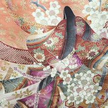 Load image into Gallery viewer, Furisode Salmon Gold Heian Princess Plum blossom Silk #9677J3
