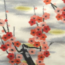 Load image into Gallery viewer, Haori Jacket Vintage(1920-1950) Cream white Meisen Plum blossom Branch Silk #11051A3
