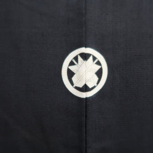 Men's Haori Vintage(1950-1980) Black Montsuki Silk #10423A2