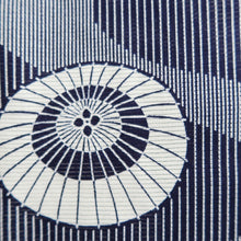 Load image into Gallery viewer, Yukata Vintage(1950-1980) Navy White Bangasa Umbrella Cotton #10756D3

