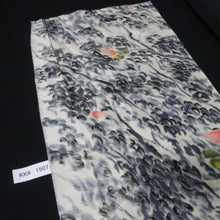 Load image into Gallery viewer, KK1507A2 Silk Kimono Fabric Vintage(1920-1950) Meisen White 61.0x12.6in(155x32cm)
