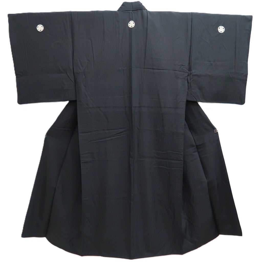 Men's Kimono Vintage(1950-1980) Black Montsuki Silk #10462A4
