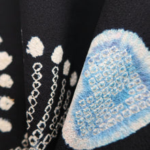 Load image into Gallery viewer, Haori Jacket Vintage(1950-1980) Black Shibori Flower Silk #9850B2

