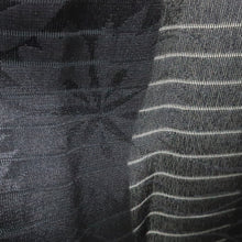 Load image into Gallery viewer, Silk Japanese Obiage See-Through Flower Black 66.1x11.0in(168x28cm) A#10047
