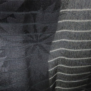 Silk Japanese Obiage See-Through Flower Black 66.1x11.0in(168x28cm) A#10047