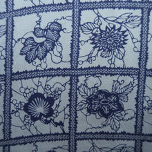 Load image into Gallery viewer, Haori Jacket Dark Blue Grayish Blue Plum blossom Chrysanthemum Silk #10731D3
