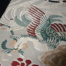Load image into Gallery viewer, BB10034AC Silk Obi Fabric Vintage(1920-1950) Phoenix Red Green 74.4x11.4in(189x29cm)
