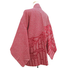 Load image into Gallery viewer, Haori Jacket Red Full Shibori Bamboo Silk #10712D2
