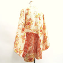 Load image into Gallery viewer, Haori Jacket Vintage(1950-1980) Pale Orange Vermillion Shibori Flower Silk #10021C4
