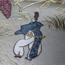 Load image into Gallery viewer, BB10024AC Silk Obi Fabric Heian Period Aristocrats White 50.8x10.6in(129x27cm)
