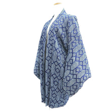 Load image into Gallery viewer, Haori Jacket Vintage(1950-1980) Blue Full Shibori Silk #10833E2
