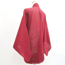Load image into Gallery viewer, Haori Jacket Red Sheer Embroidery Silk #10893E4
