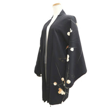 Load image into Gallery viewer, Haori Jacket Vintage(1950-1980) Black Gold Plum blossom Branch Silk #11063A4
