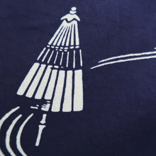 Load image into Gallery viewer, Yukata Vintage(1950-1980) Navy Umbrella Cotton #9910B4
