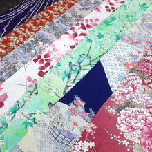 Load image into Gallery viewer, CC1008C1 Silk 8pcs Bundle Kimono Fabric Blue Green 31.1x4.7in(79x12cm)
