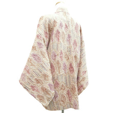 Load image into Gallery viewer, Haori Jacket Beige Shibori Silk #10682D1
