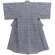 Load image into Gallery viewer, Men&#39;s Yukata Navy White Geometric patterns Cotton #10361F3
